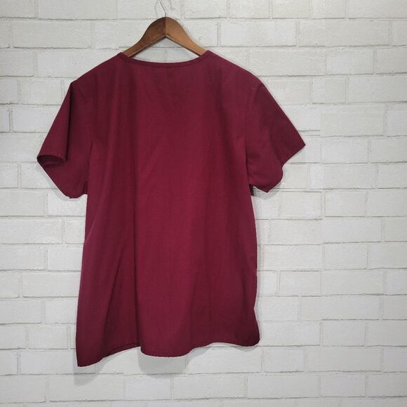 Red Panda burgundy scrub top - Picture 7 of 11